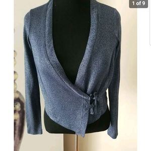 MADO et les Autres Women's Tie Front Crop Length Long‎ Sleeve Cardigan Size 1